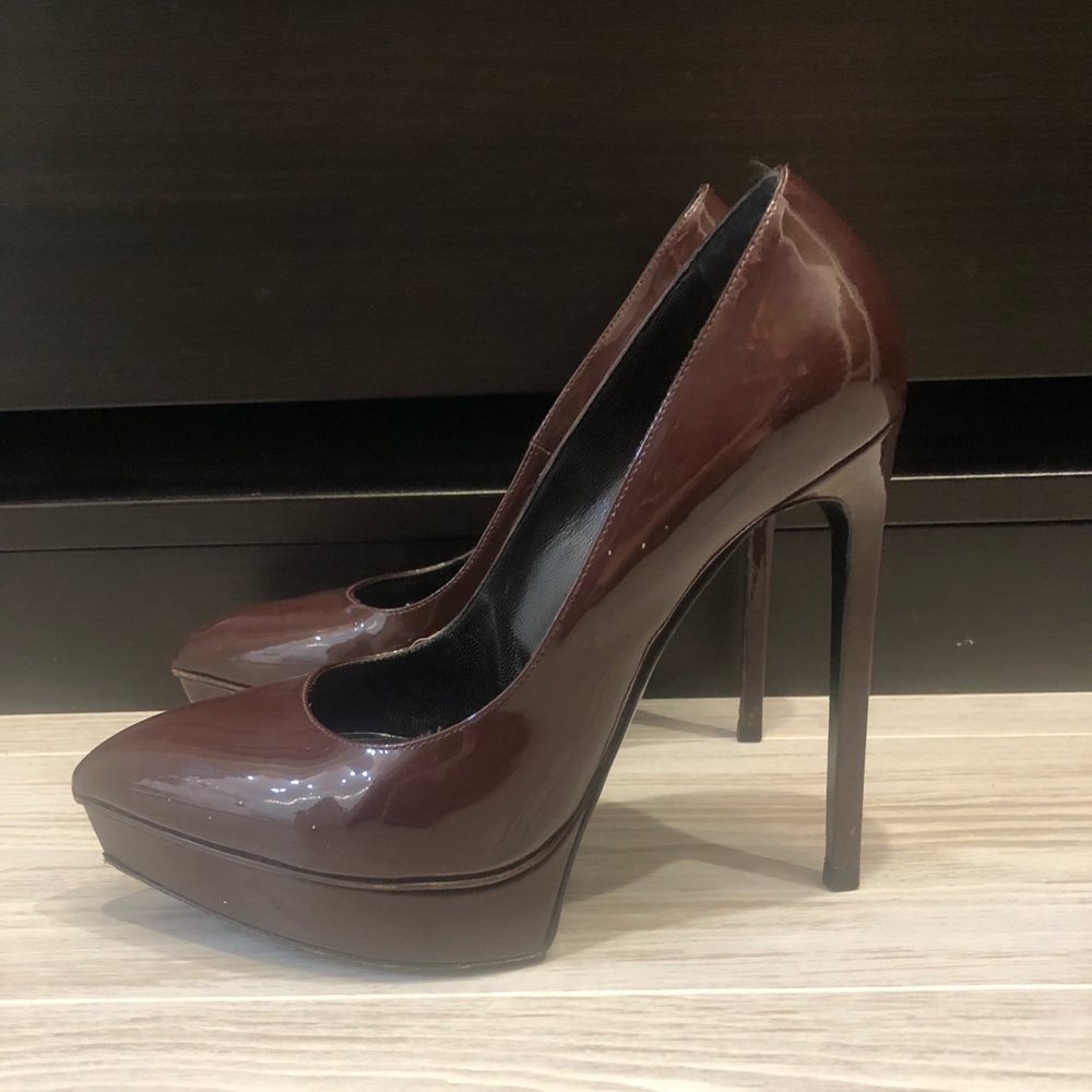 Ysl chocolate pumps sz 37.5 mint condition